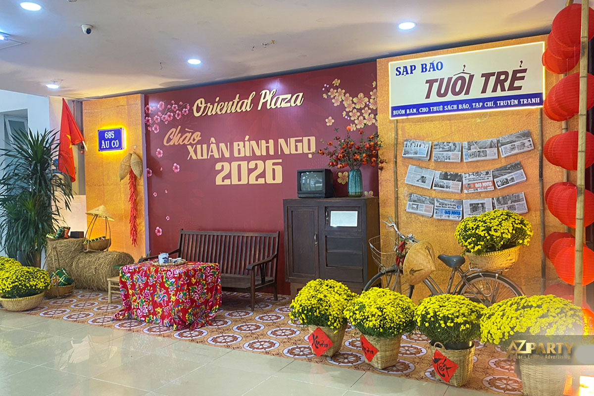 Tiểu cảnh tết xưa sài gòn tại chung cư 