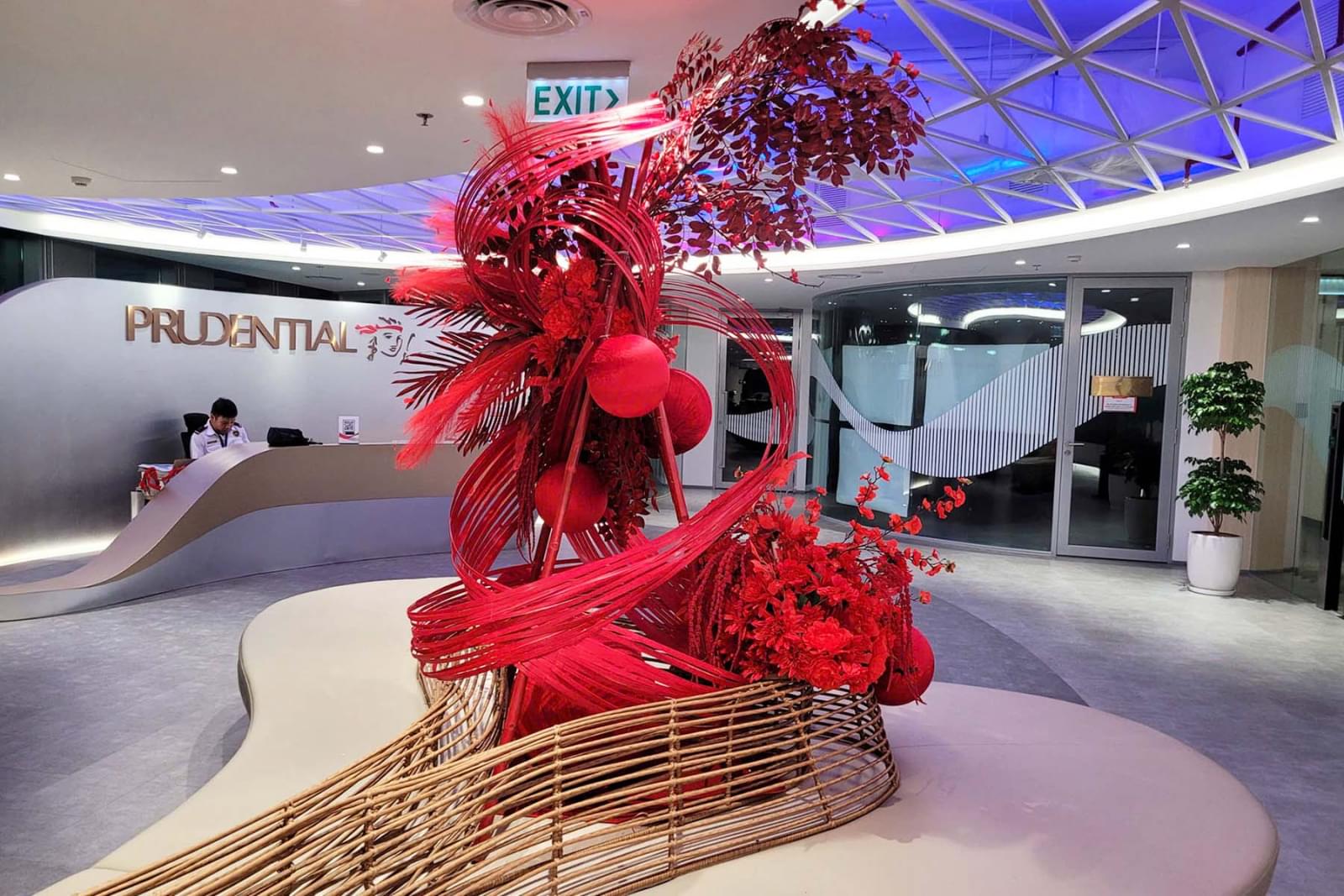 Tiểu cảnh Tết nghệ thuật từ phên tre