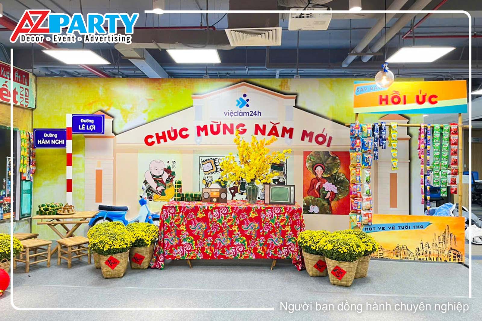 Một góc của tiểu cảnh tết xưa tại văn phòng 