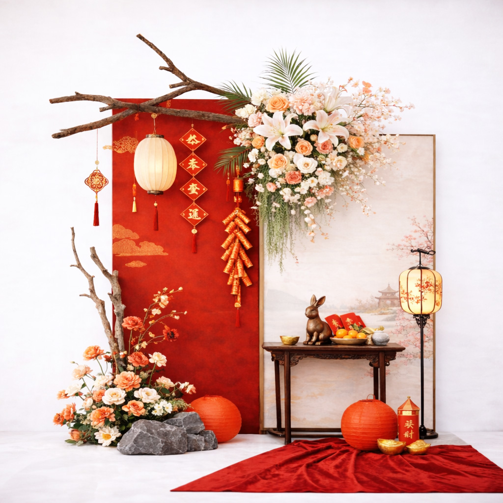 Decor Tết phong cách Á Đông cổ điển