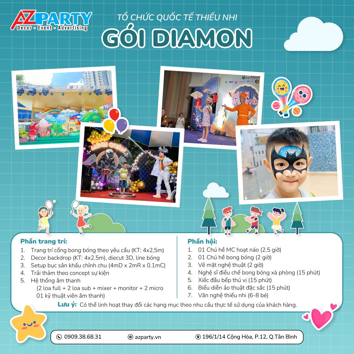 Quốc tế thiếu nhi - Gói diamon- AZparty